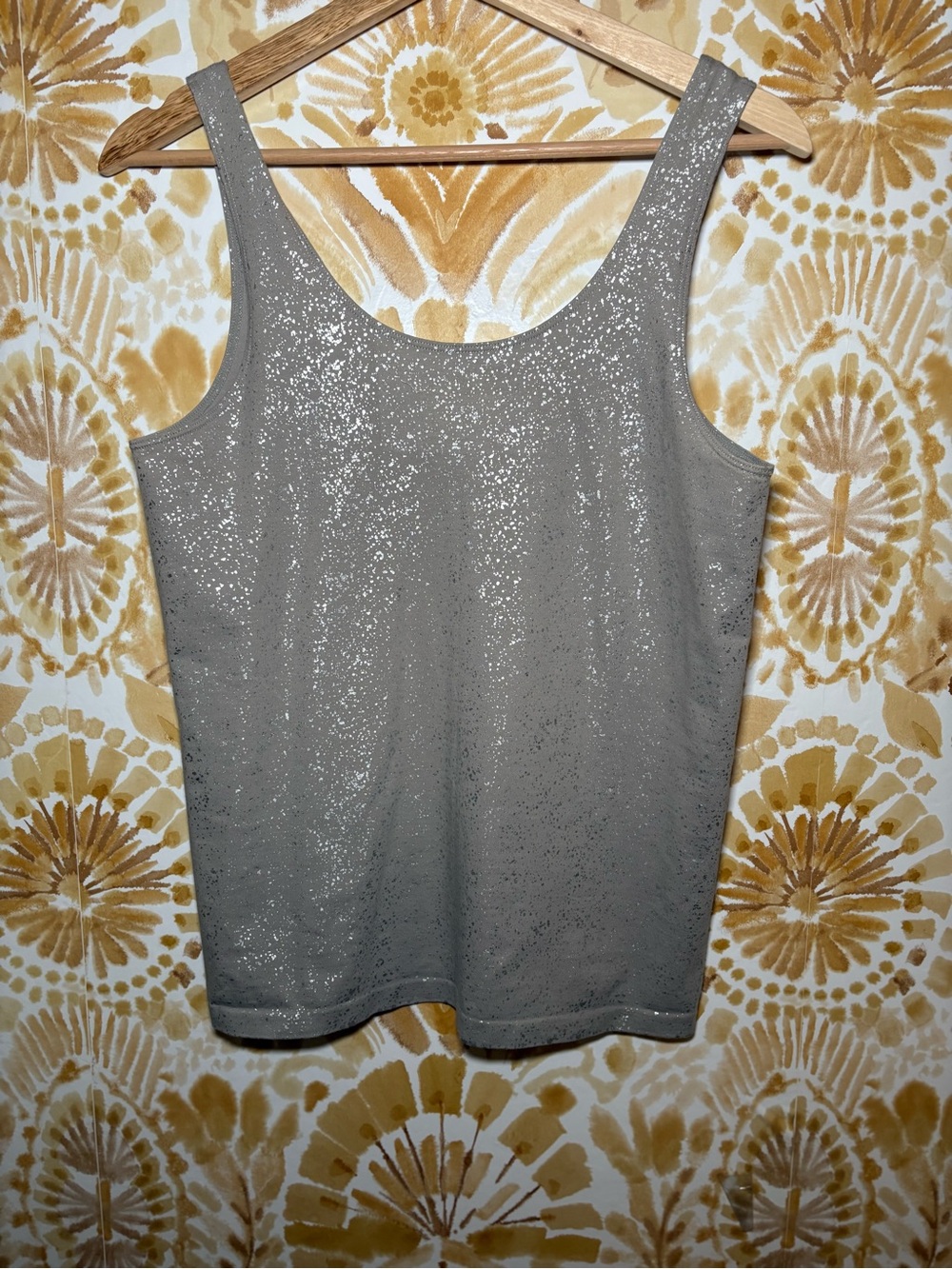 The Limited Silver Shimmer Tank Top | Y2K Metallic Party Layering Camisole - Picture 4 of 6